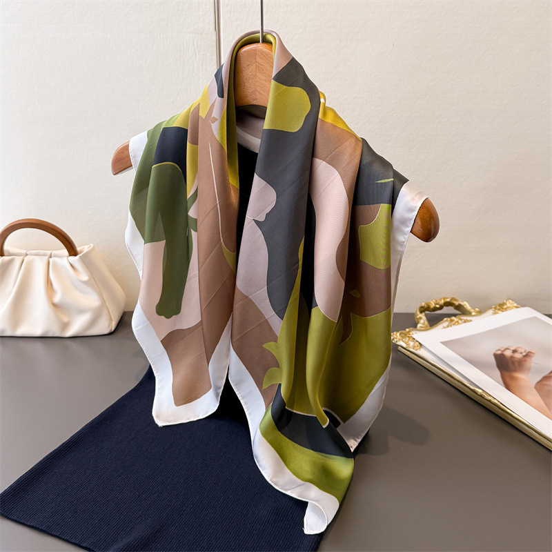Silk Scarf Square - Nowa damska kwadratowa apaszka z imitacji