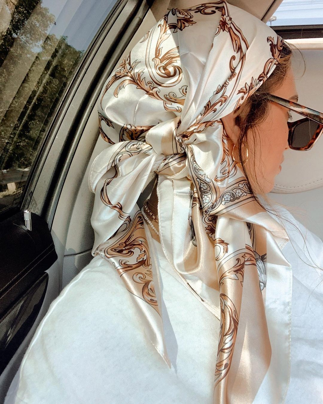 Silk Scarf Square - Satynowy kwadratowy szalik damski muzułmański hidżab