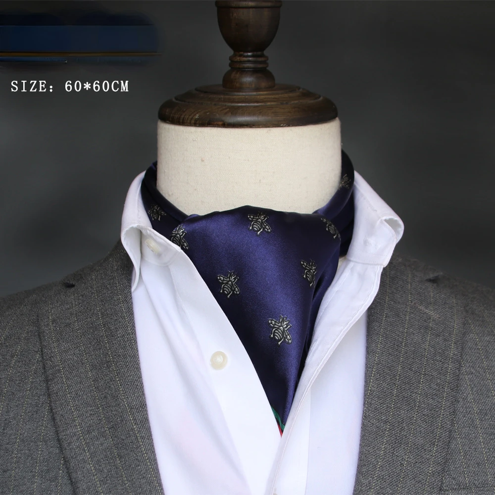 Silk Scarf Square - Brytyjski męski jedwabny szalik mały kwadratowy