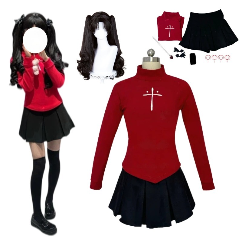Women'S Red Accessories - Kostium Cosplay Anime Tohsaka Rin Czerwona